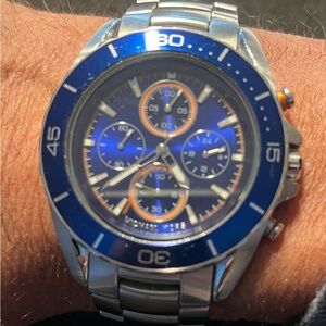 Michael Kors Blue and Silver Men's Watch